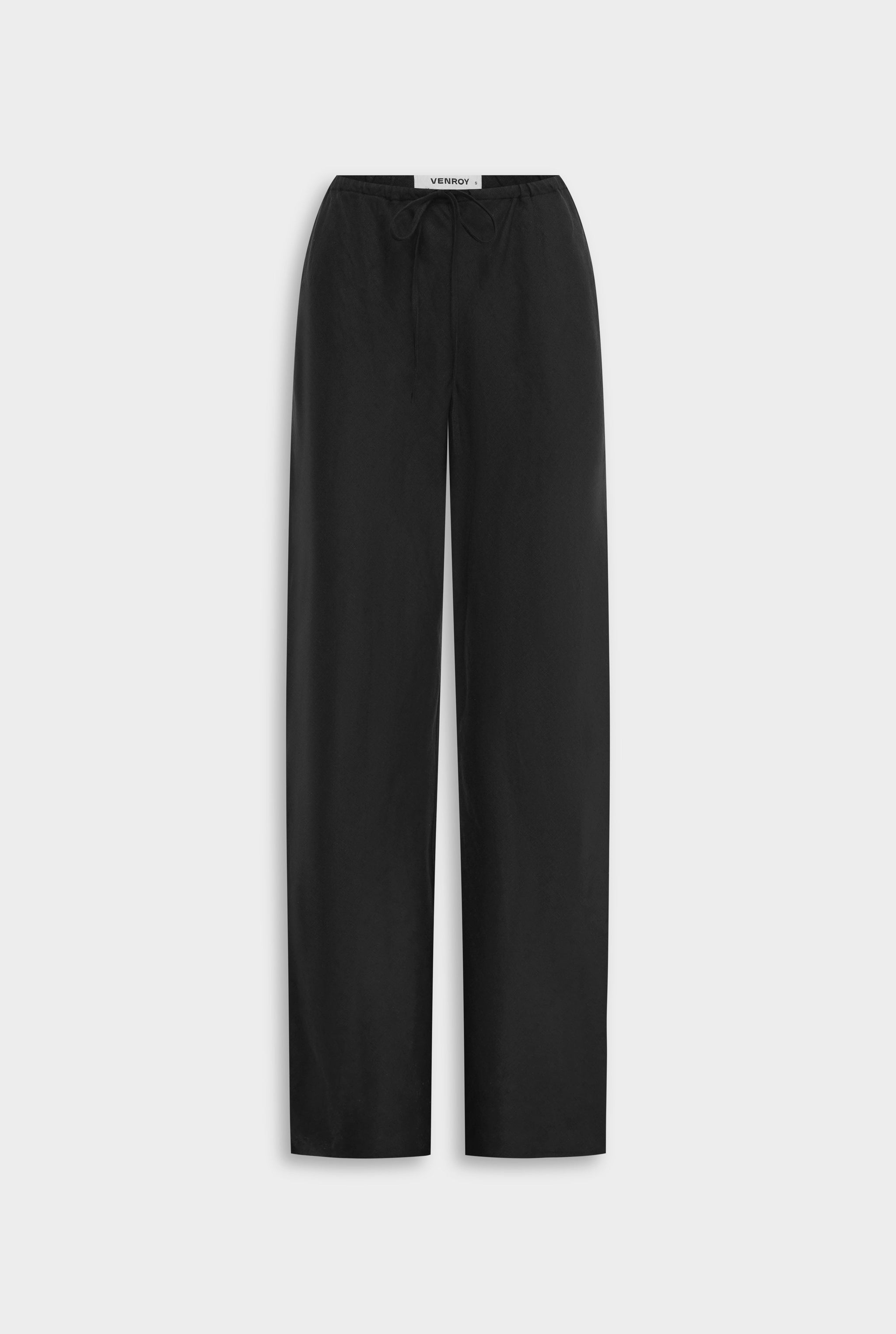 Venroy Linen Bias Pant - Black