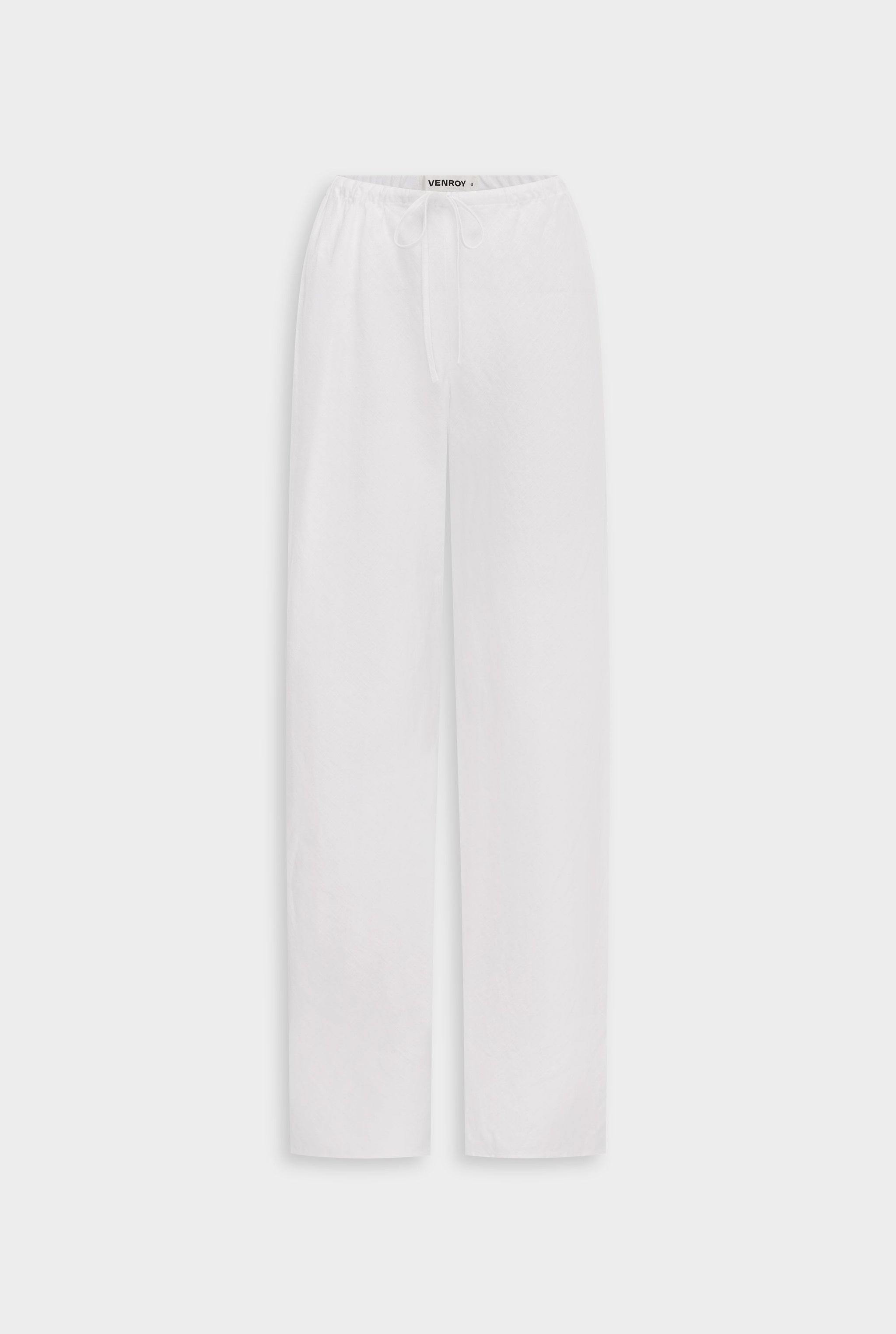 Venroy Linen Bias Pant - White