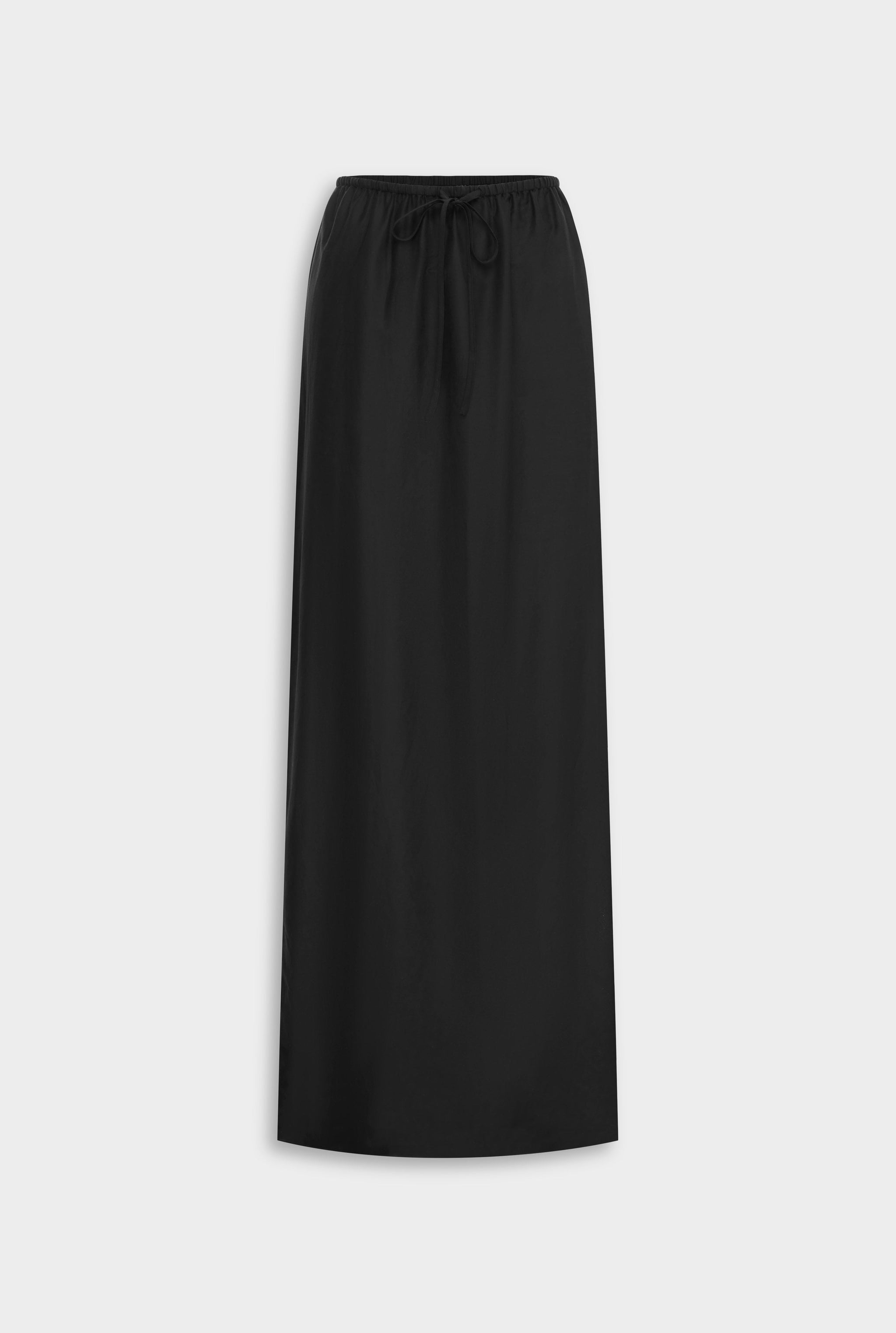 Venroy Silk Cotton Maxi Skirt - Black