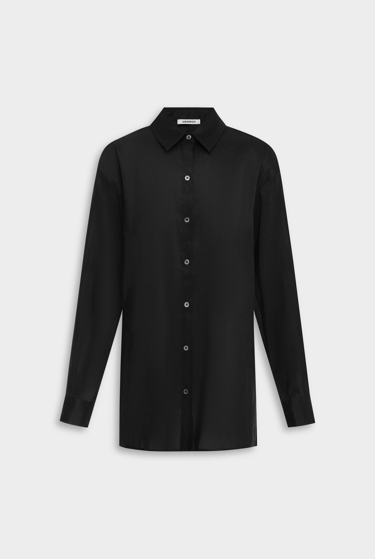 Relaxed Silk Linen Shirt - Black