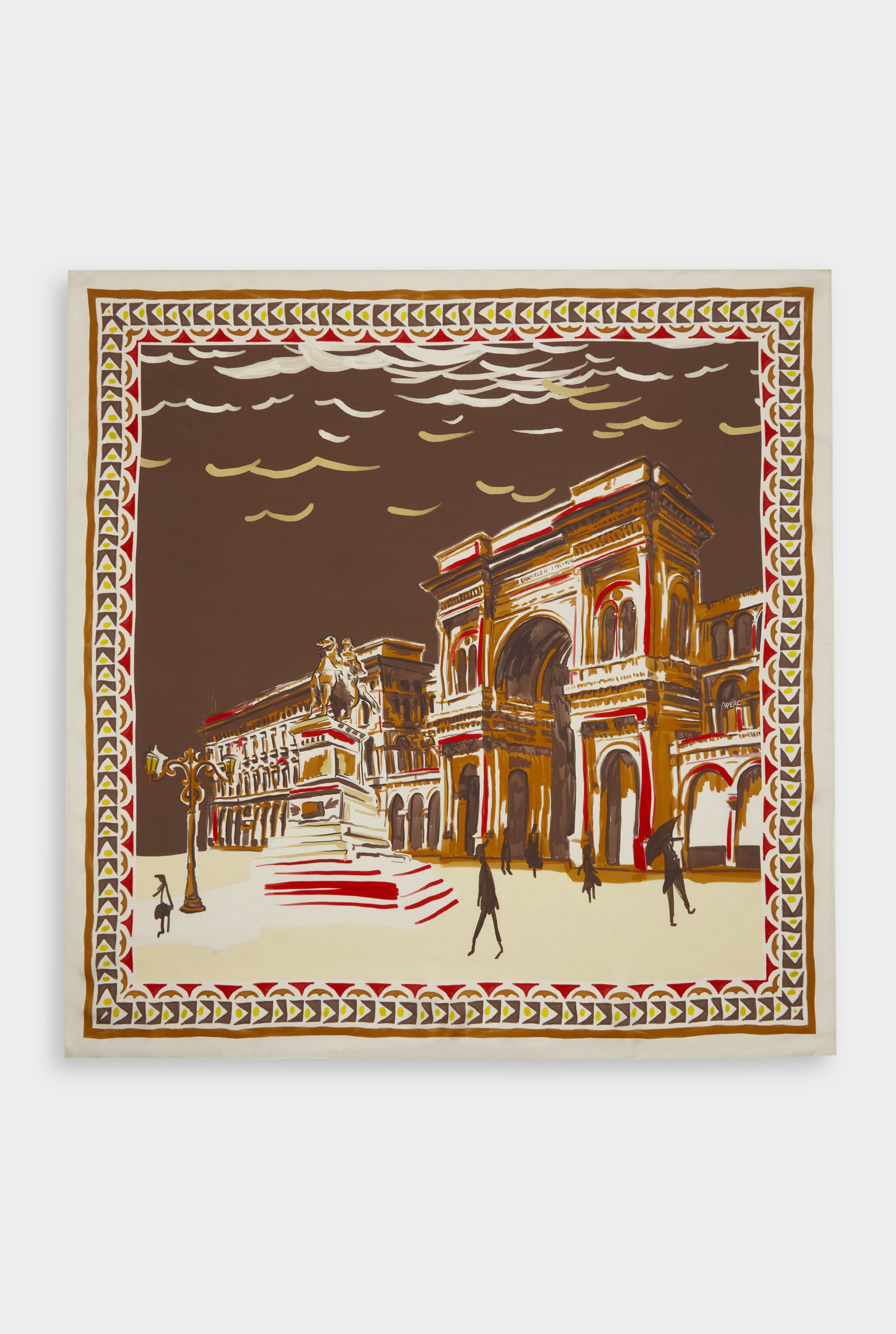 Silk Twill Scarf - Milano Galleria/Brown