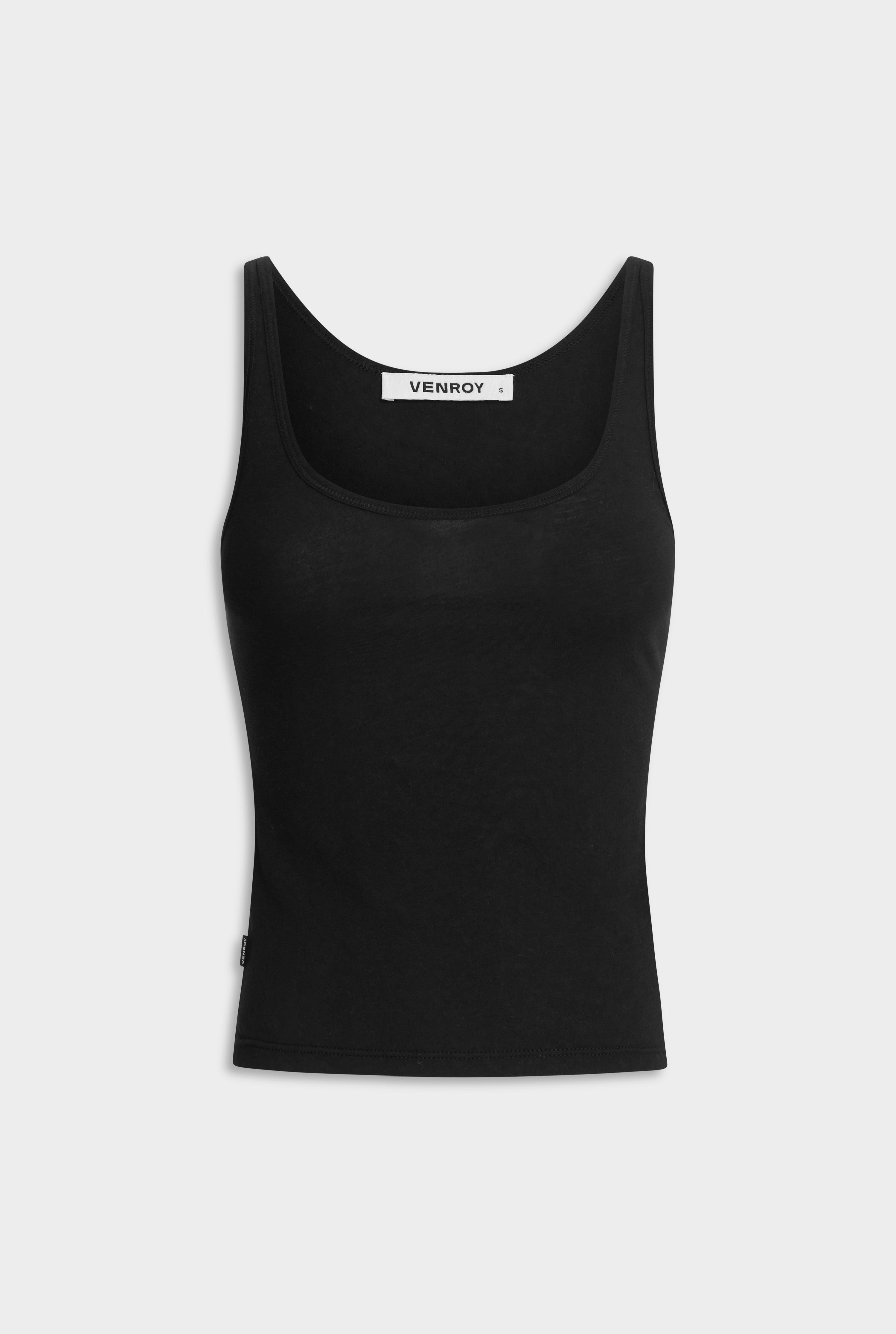 Womens Lightweight Cotton Tank Black | Venroy – VENROY