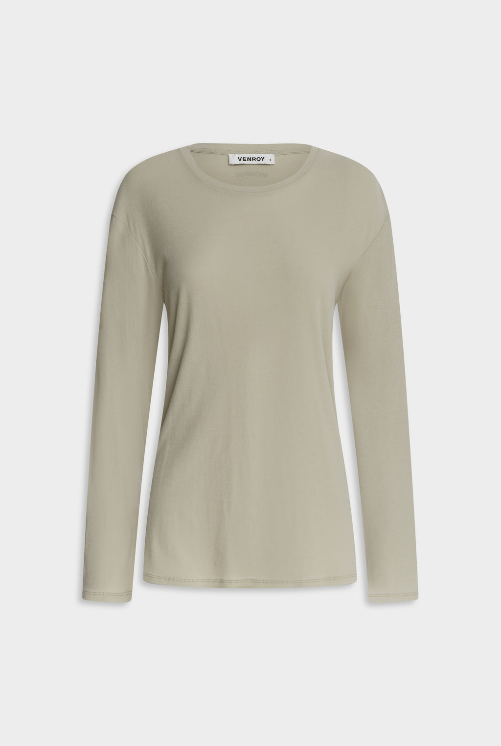 Long Sleeve Lightweight Cotton Tee - Stone