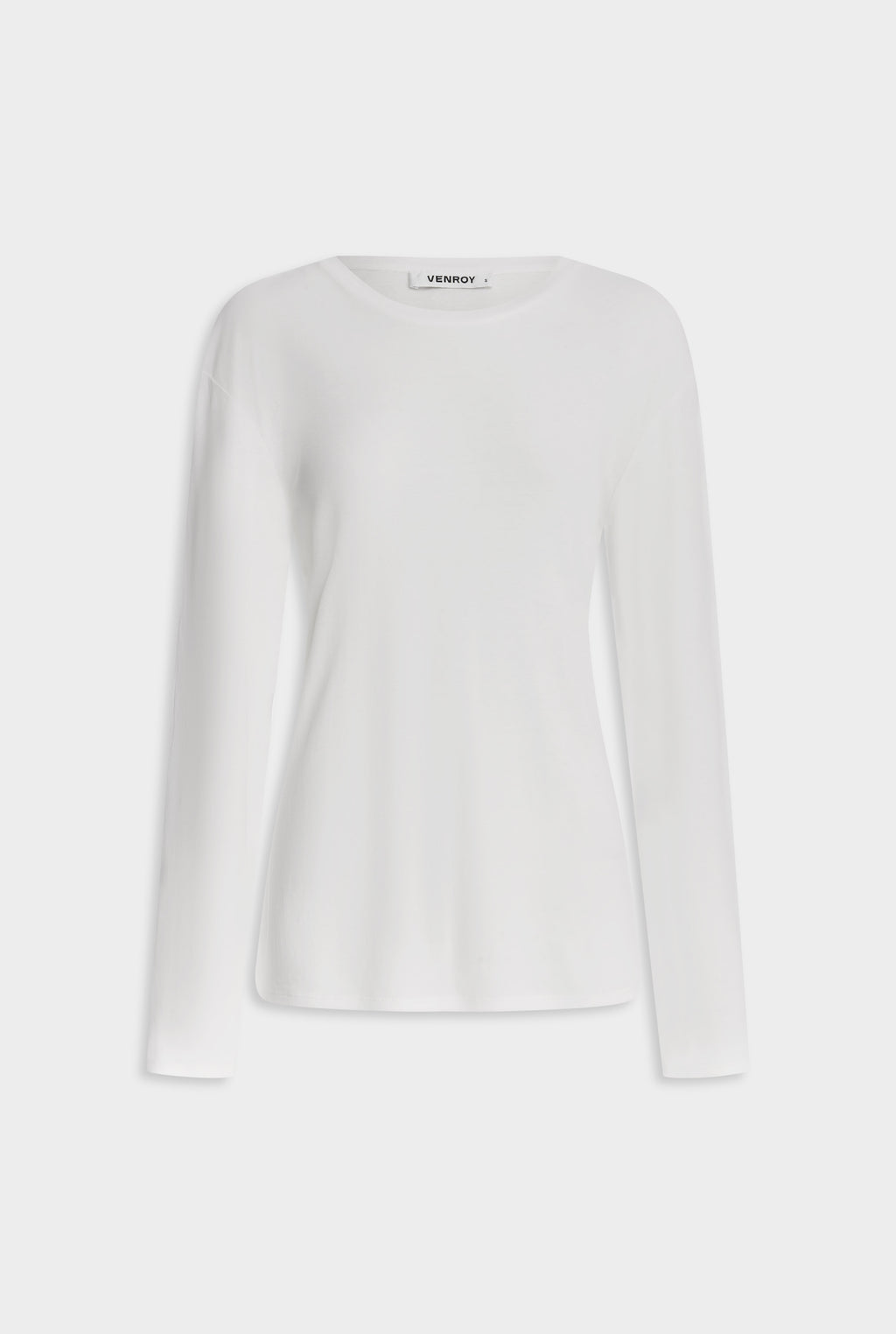Long Sleeve Lightweight Cotton Tee - White