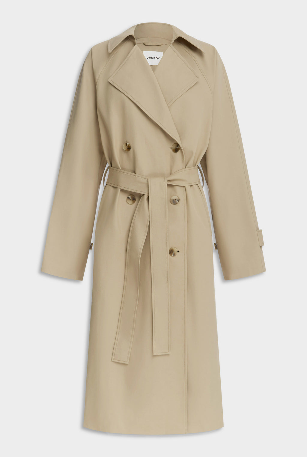 Classic Cotton Trench Coat - Pale Khaki