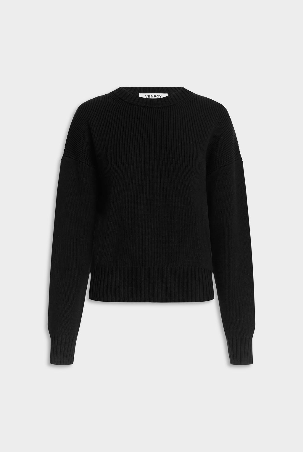 Cotton Knit Sweater - Black