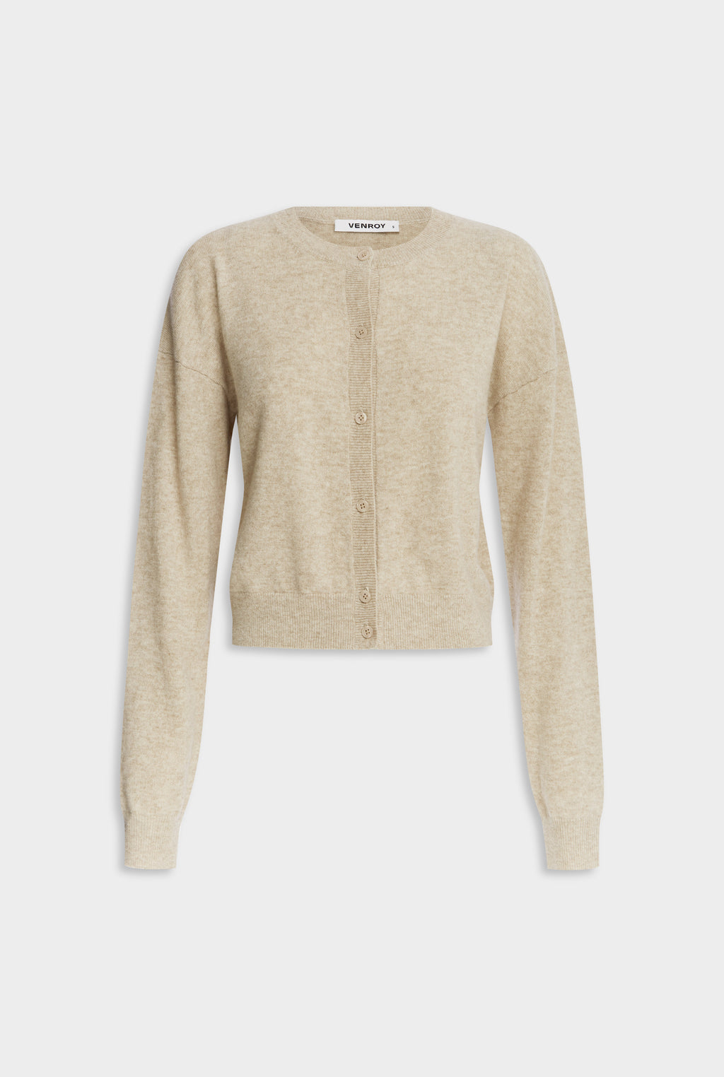 Dropshoulder Cashmere Cardigan - Sand