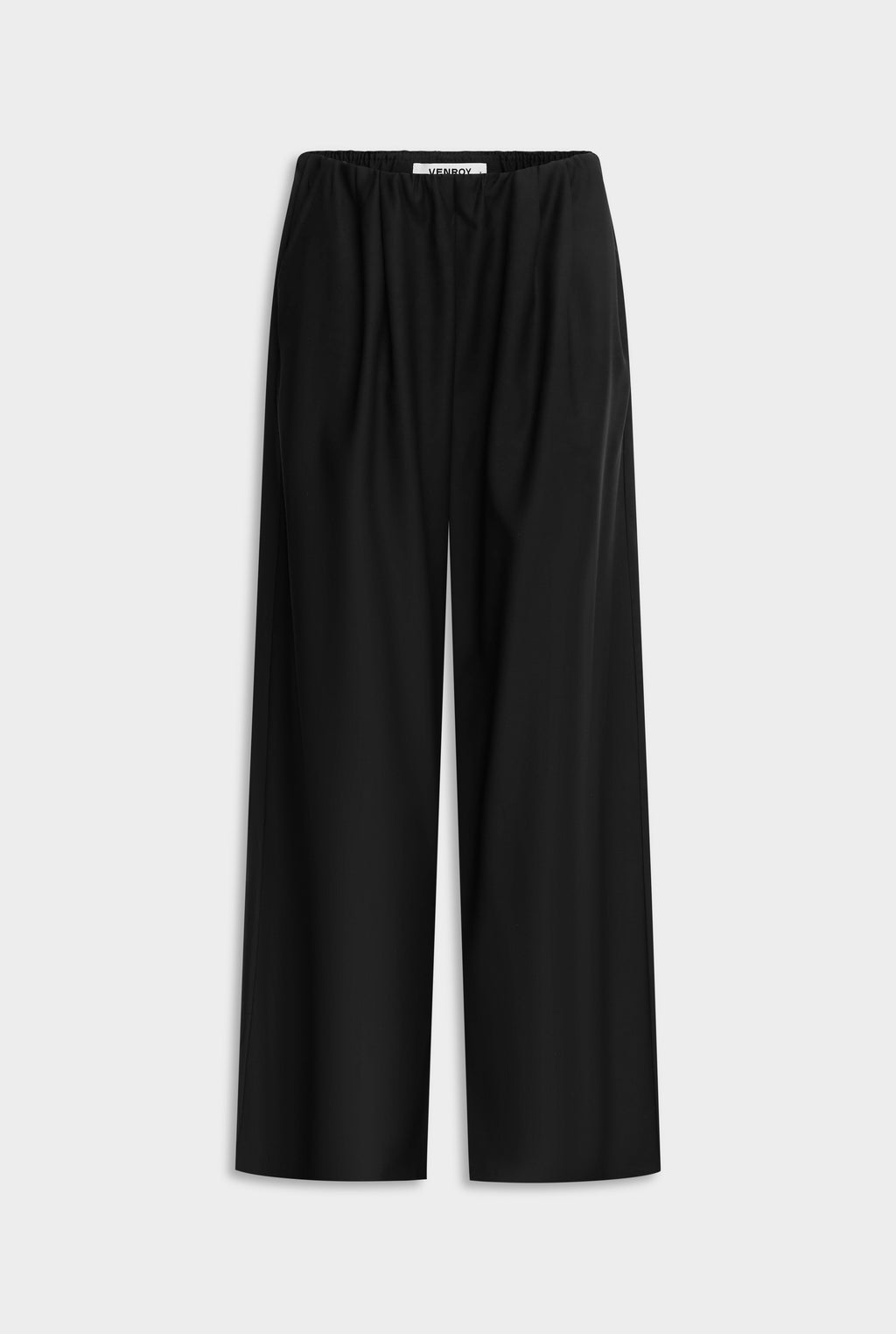 Relaxed Wool Wide Leg Trouser - Black