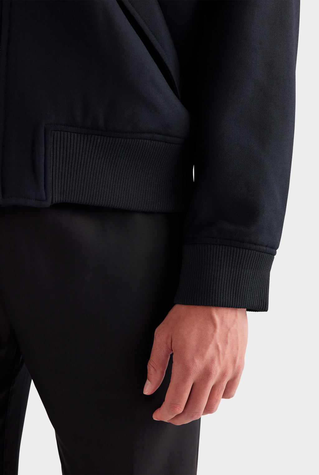 Relaxed Wool Bomber Jacket - Black