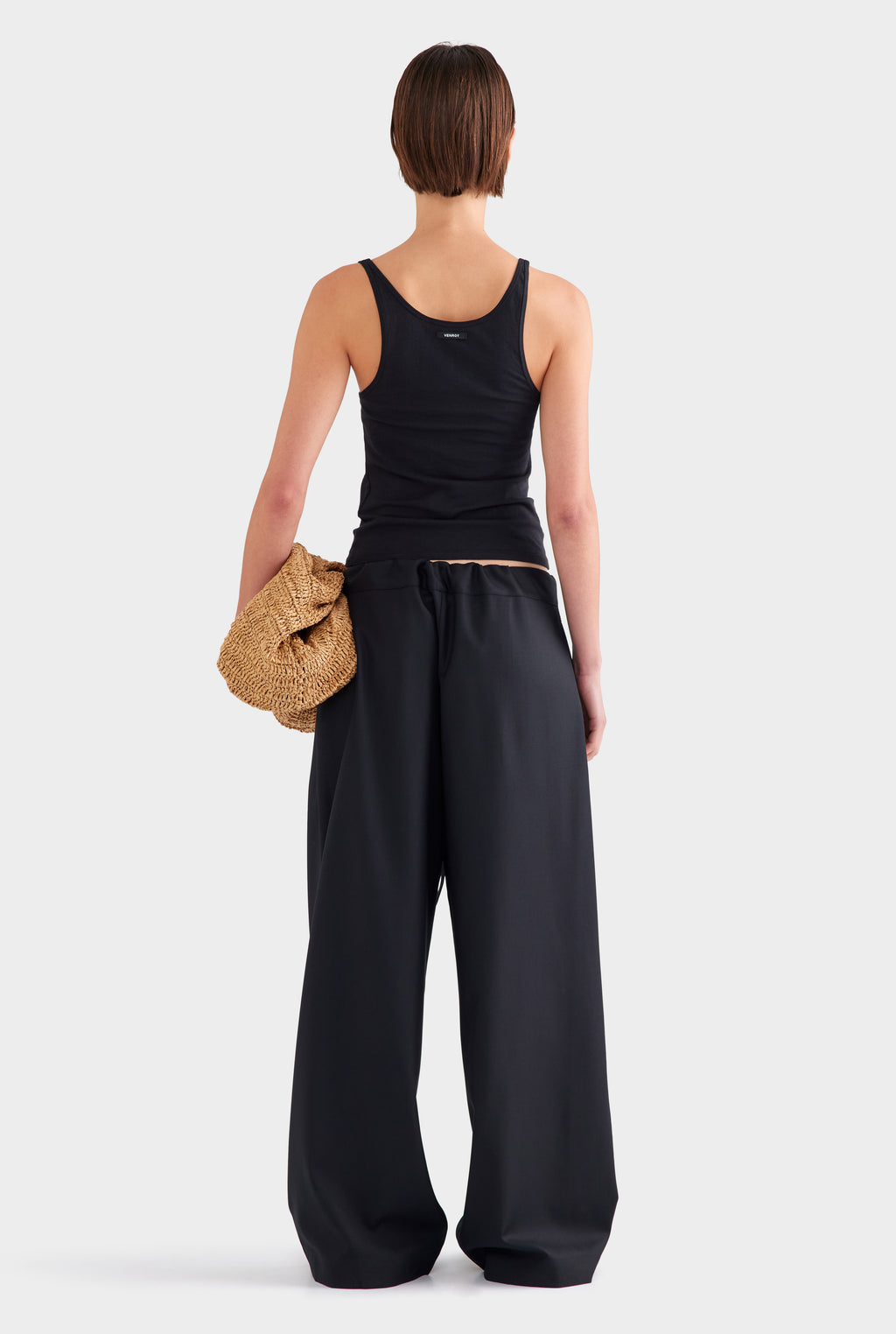 Wool Paperbag Pant - Black
