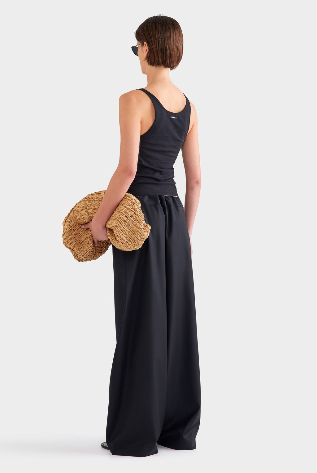 Wool Paperbag Pant - Black