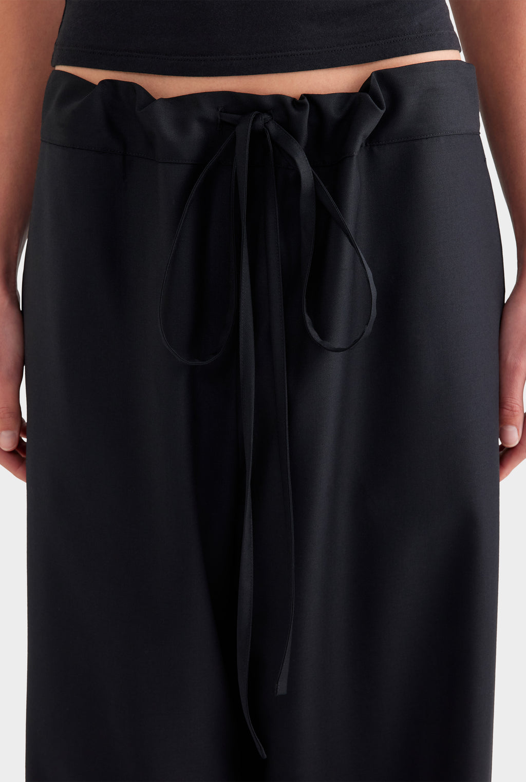 Wool Paperbag Pant - Black