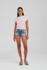 Low Rise Denim Mini Short - Vintage Mid Indigo [[W_D1 - 44059 - Low Rise Denim MIni Short - Vintage Mid Indigo.mp4]]