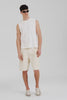 Venroy Sleeveless Distressed T Shirt - Off White