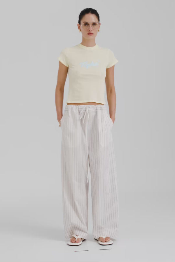 Venroy Lightweight Cotton Baby Tee - Pale Yellow/Hydra