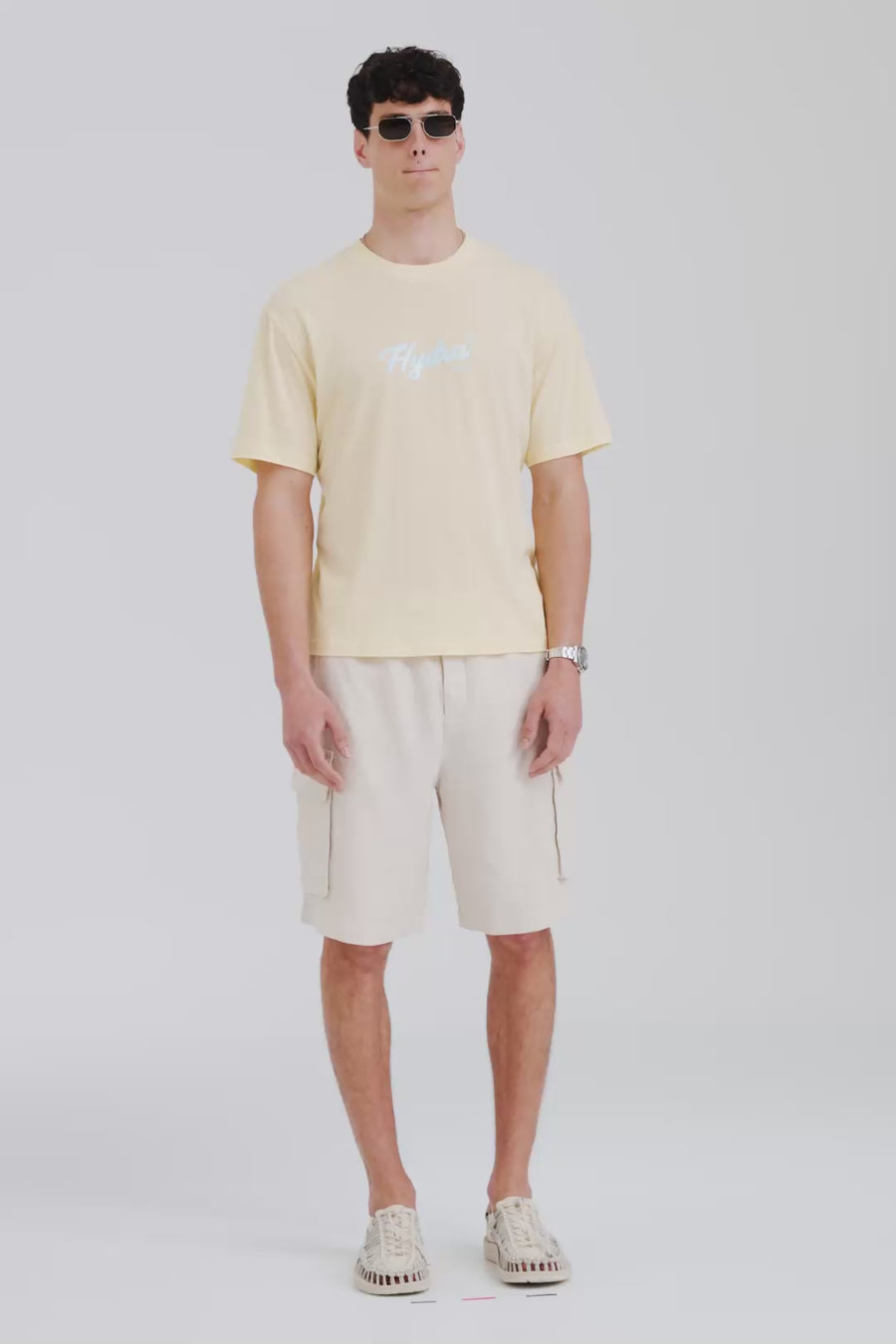 Venroy Lightweight Standard TShirt - Pastel Yellow/Hydra