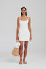 Linen Panelled Mini Dress - White [[W_D1 - 47139 - Linen Panelled Mini Dress - White.mp4]]