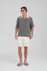 Short Sleeve Silk Camp Collar Shirt - Navy/Stone [[M_D1 - 32130 - SS Silk Camp Collar Shirt - Navy Stone.mp4]]