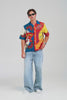 Short Sleeve Wool Silk Camp Collar Shirt - Diada de Sant Jordi [[M_D1 - 32193 - SS Wool Silk Camp Collar Shirt - Diada de Sant Jordi.mp4]]