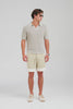 Rib Knit Open Neck Polo - Sage Marl [[M_D1 - 33045 - Rib Knit Open Neck Polo - Sage Marl.mp4]]