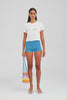 Terry Knit Tie Short - Cobalt/White [[W_D1 - 43109 - Terry Knit Tie Short - Cobalt White.mp4]]