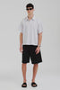 Venroy Oversized Stripe Short Sleeve Shirt - White/Navy Stripe
