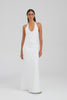 Bias Halter Linen Maxi Dress - White [[W_D1 - 47141 - Bias Halter Linen Maxi Dress - White.mp4]]