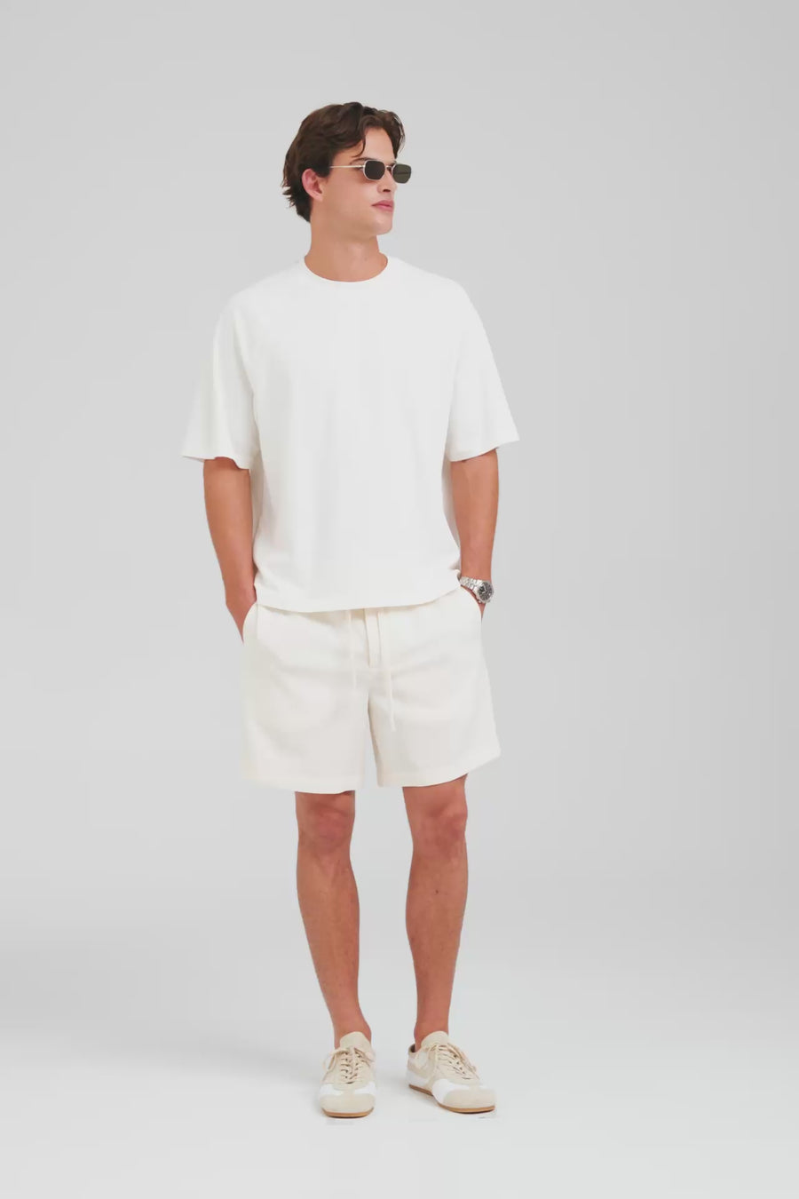 Oversized Raglan T Shirt - White [[M_D1 - 32166 - Raglan Oversized Tee - White.mp4]]