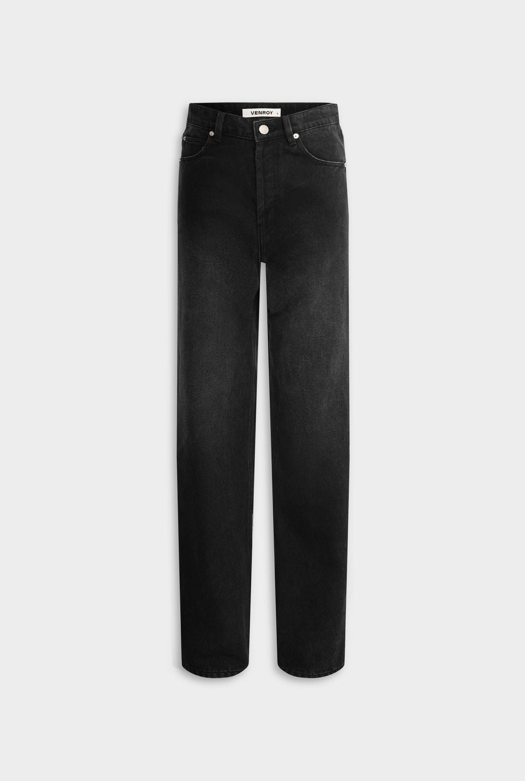 V Front Denim Jean - Washed Black
