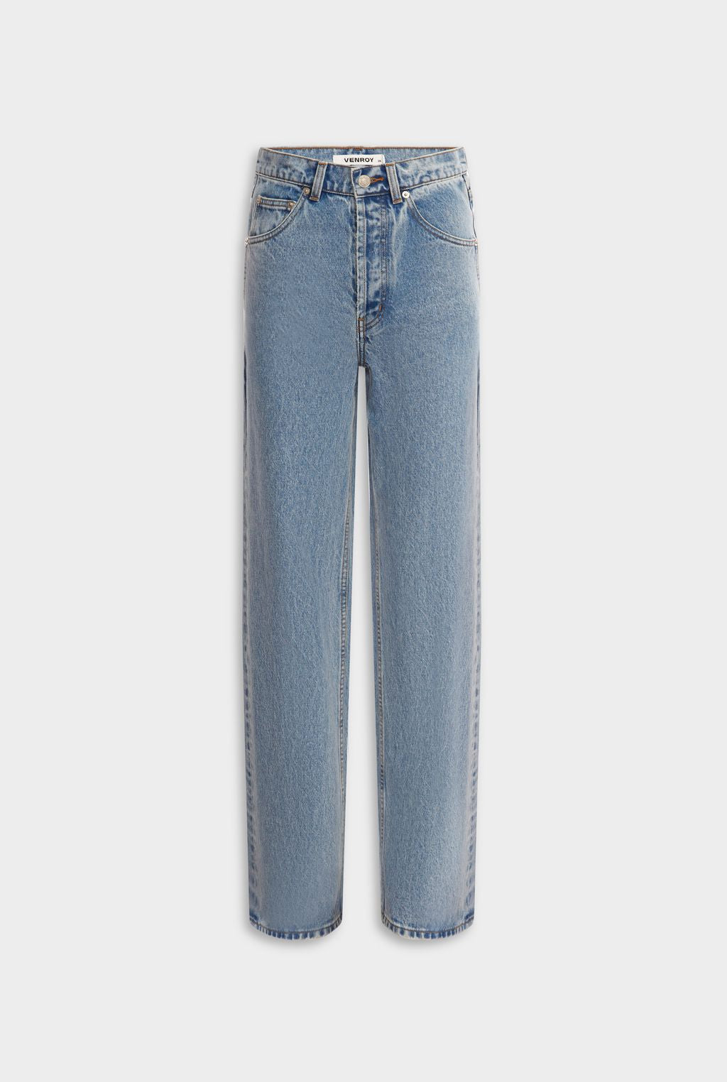 V Front Denim Jean - Light Blue